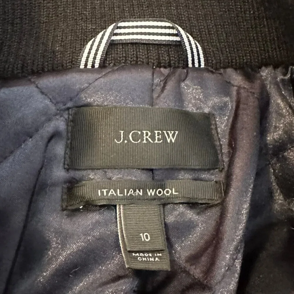 J CREW Lodge Coat in Black and White Speckled Boucle Size 10 Jacket - Picture 8 of 9